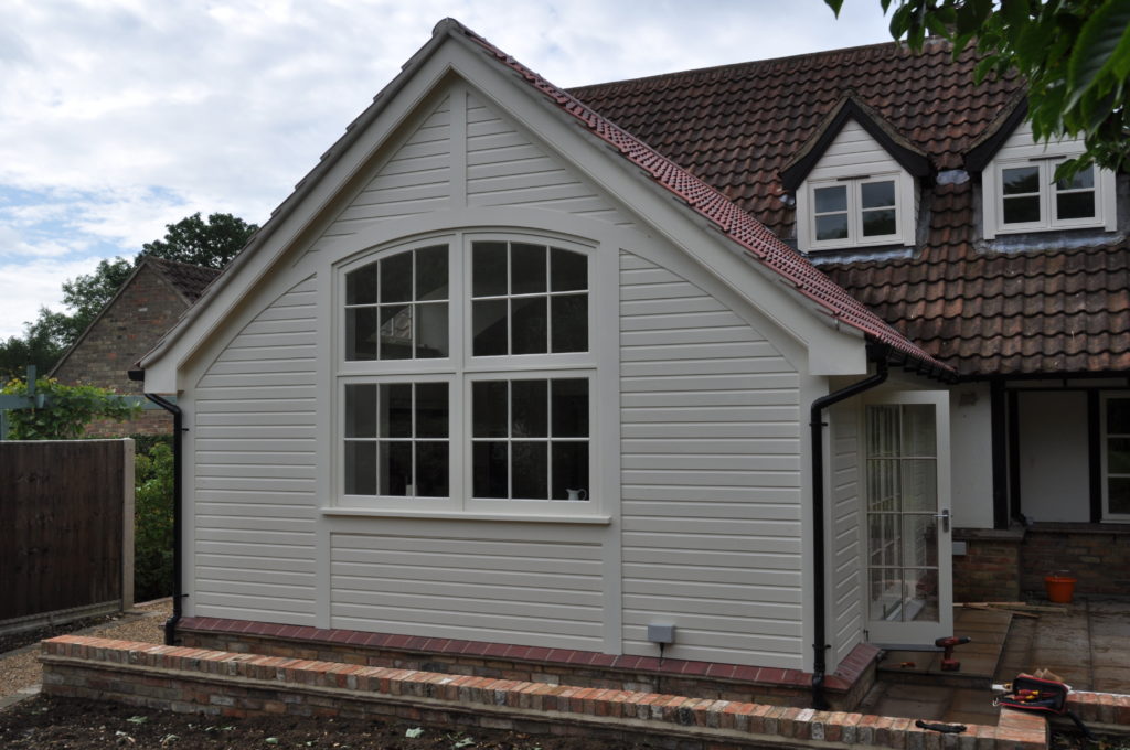 View of completed timber frame extension