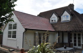 Completed timber frame extension